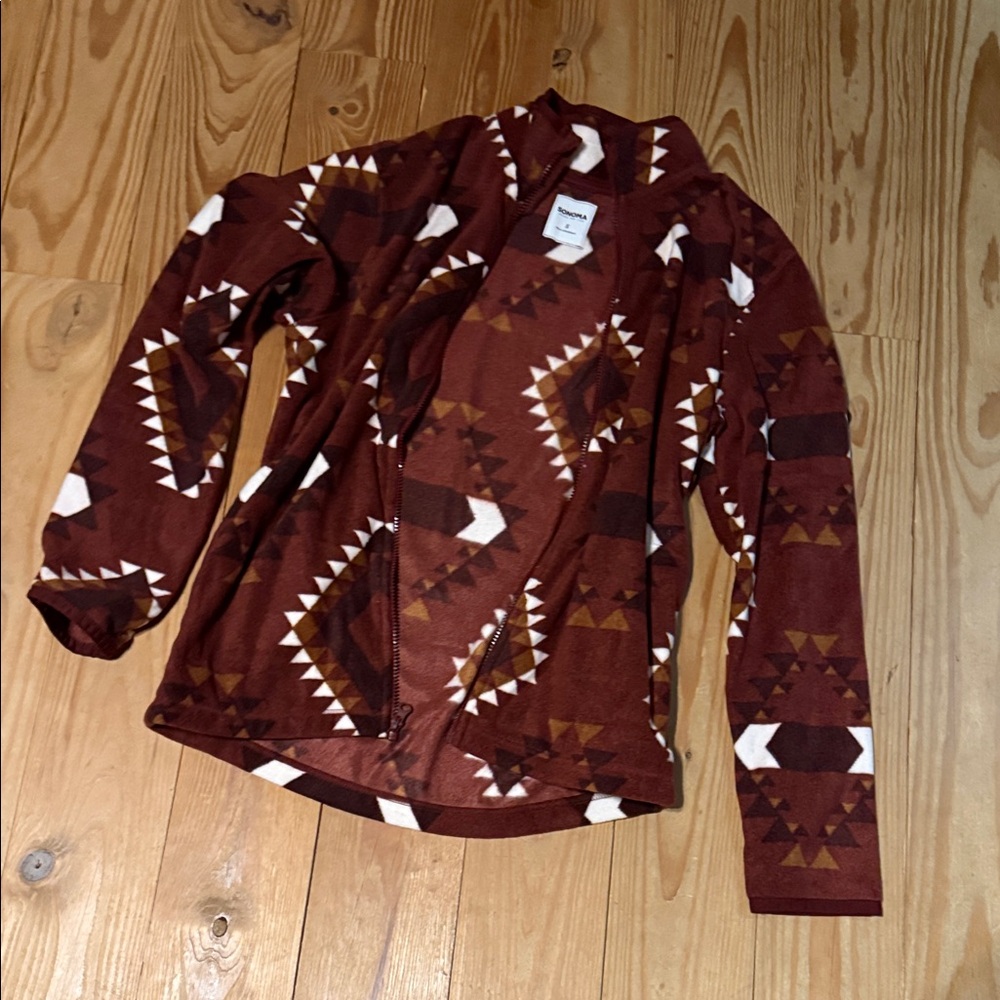 Sonoma Brown and White Patterned Jacket